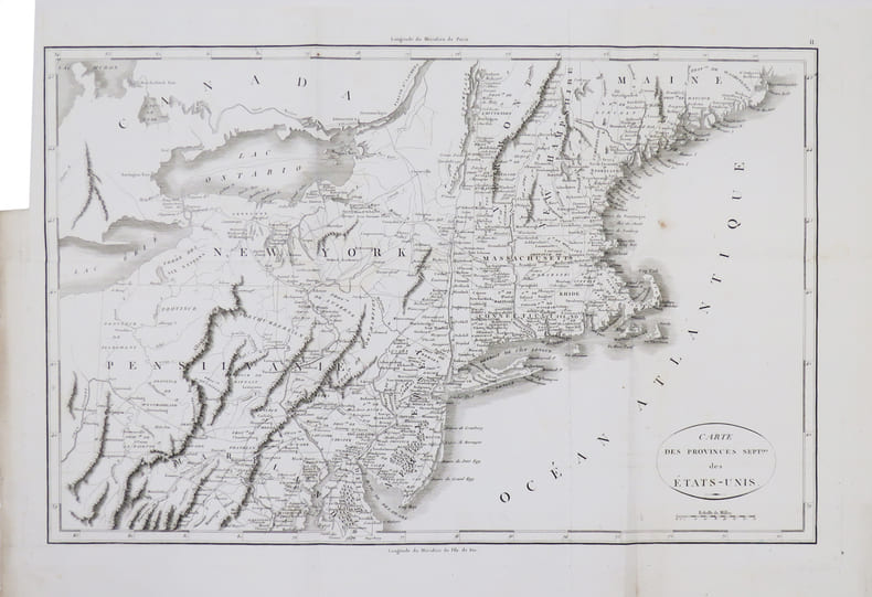 [GUERRE d'IND&Eacute;PENDANCE] Carte des provinces sept.les des &Eacute;tats-Unis.. MARSHALL (John).