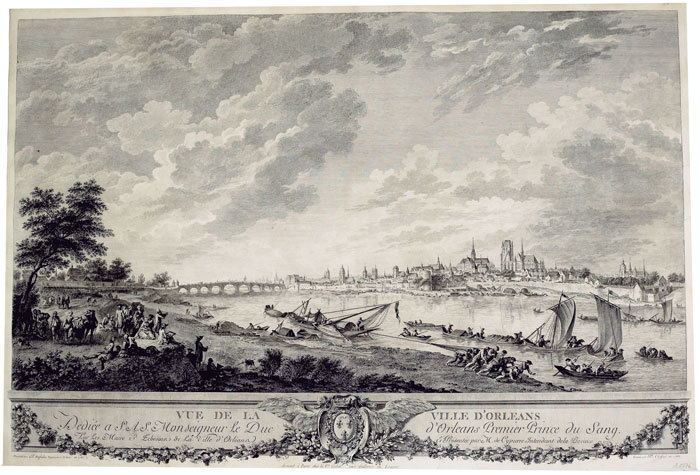  Vue de la ville d'Orléans.. DESFRICHES (Aignan-Thomas);