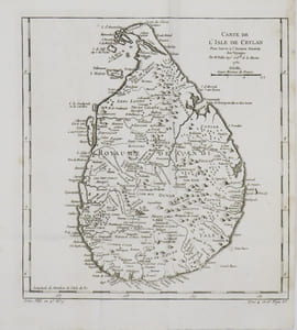  [CEYLAN/SRI LANKA] Carte de l'isle de Ceylan.