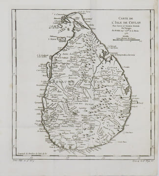  [CEYLAN/SRI LANKA] Carte de l'isle de Ceylan.. BELLIN (Jacques-Nicolas).