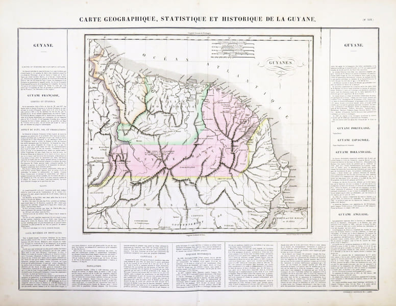  [GUYANE] Carte g&eacute;ographique, statistique et historique de la Guyane.. BUCHON (Jean Alexandre).