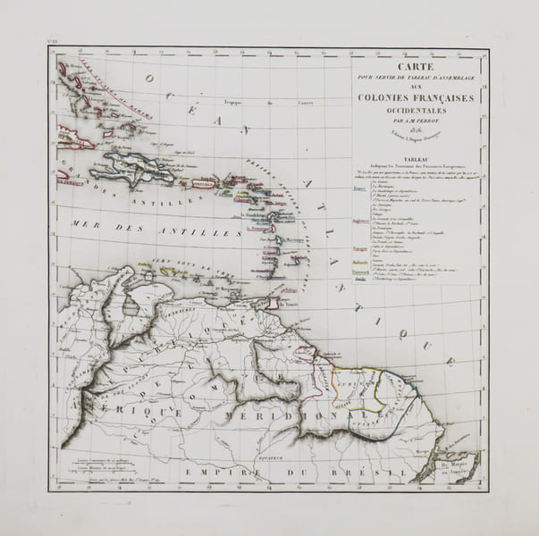  Carte pour servir de tableau d'assemblage aux colonies fran&ccedil;aises occidentales.. PERROT (Aristide Michel).