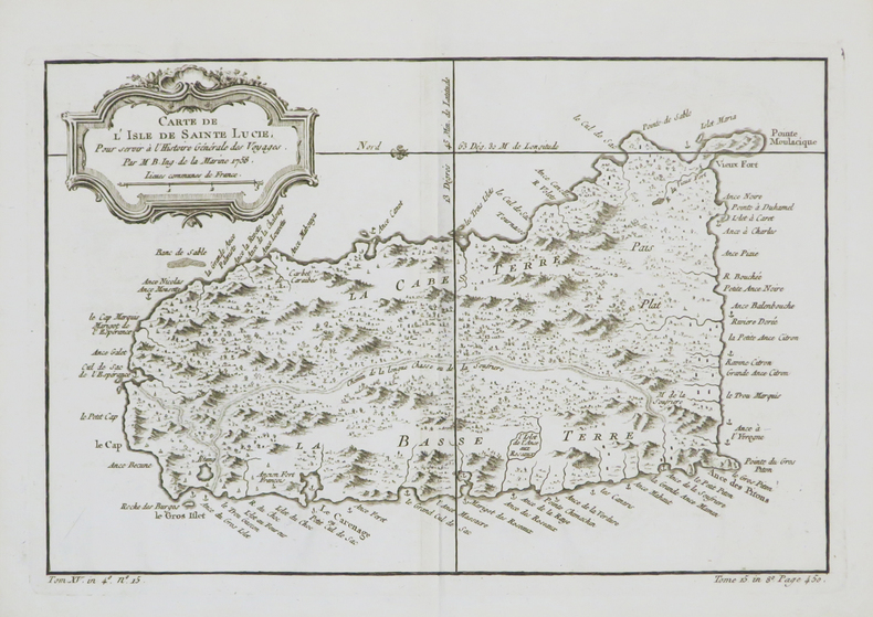  [SAINTE-LUCIE] Carte de l'isle de Sainte Lucie.. BELLIN (Jacques-Nicolas).