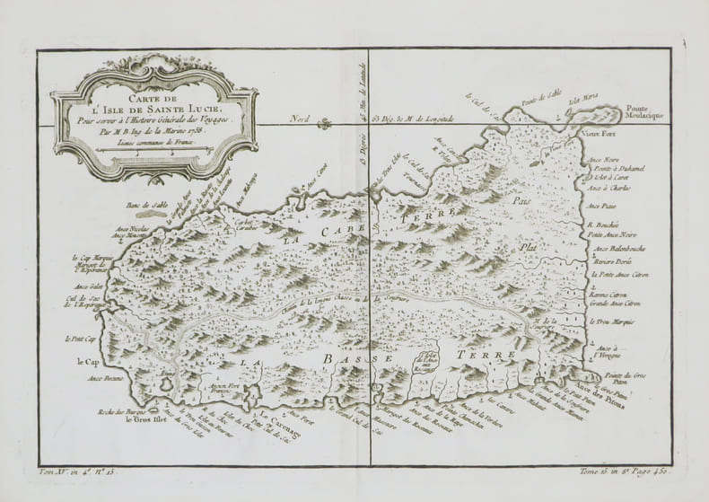  [SAINTE-LUCIE] Carte de l'isle de Sainte Lucie.. BELLIN (Jacques-Nicolas).