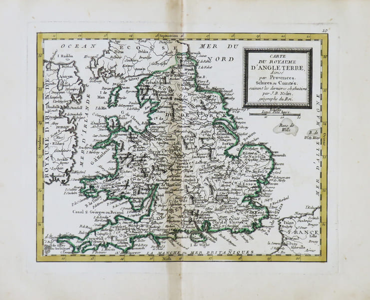  [ANGLETERRE] Carte du royaume d'Angleterre.. NOLIN (Jean-Baptiste).