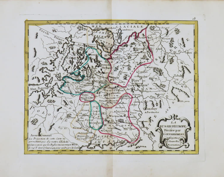  La Russie d'Europe divis&eacute;e par gouvernemens.. NOLIN (Jean-Baptiste).