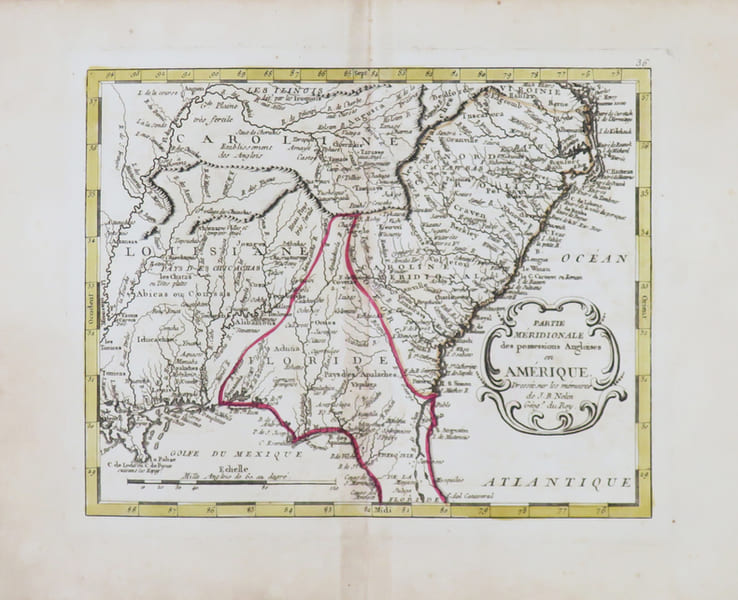  Partie m&eacute;ridionale des possessions angloises en Am&eacute;rique.. NOLIN (Jean-Baptiste).