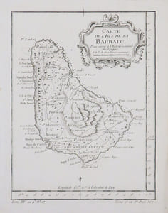  [BARBADE] Carte de l'isle de la Barbade.