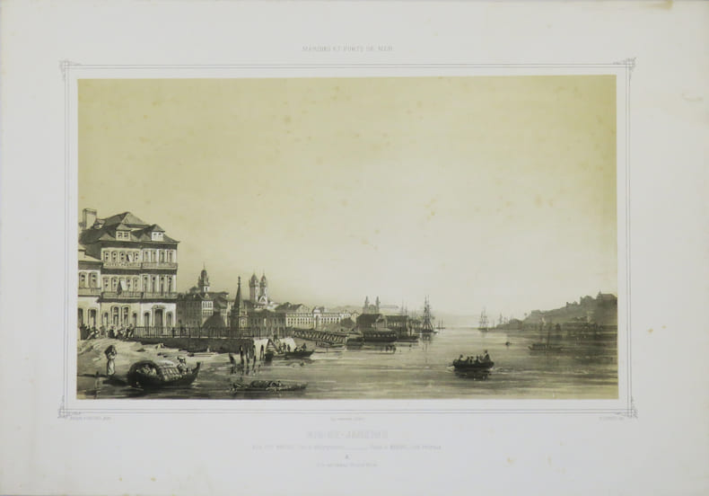  [BR&Eacute;SIL/RIO de JANEIRO] Marines et ports de mer. Rio-de-Janeiro. Baie Don Manuel. Cale de d&eacute;barquement. Praia D. Manuel Cais Pharoux.. HASTREL ...