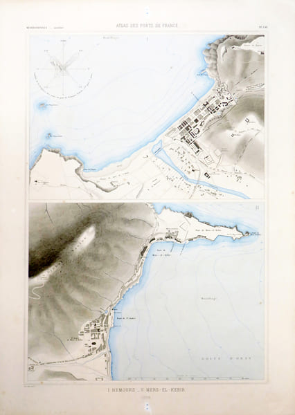 [ALG&Eacute;RIE/GHAZAOUET & MERS-EL-K&Eacute;BIR] I. Nemours - II. Mers-El-K&eacute;bir.. ATLAS des PORTS de FRANCE.