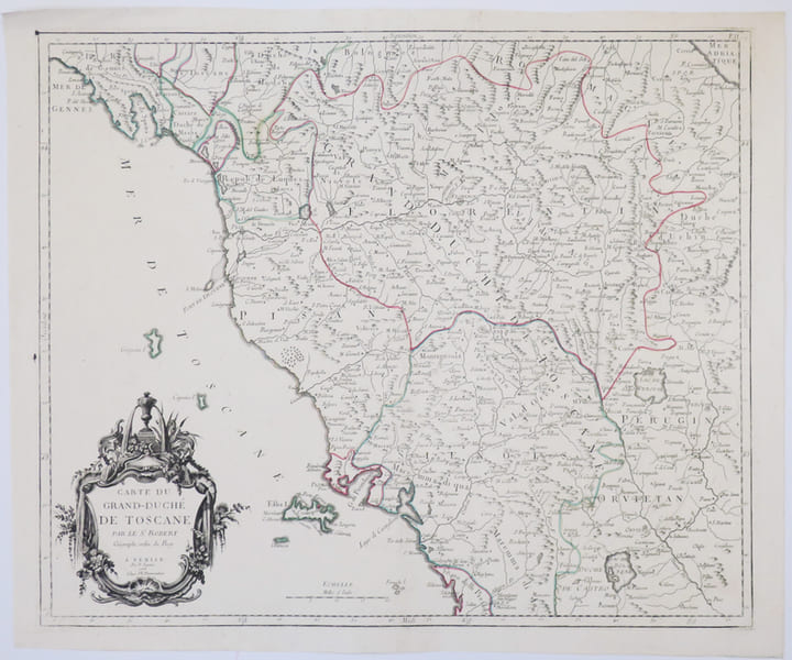  [TOSCANE] Carte du Grand-Duch&eacute; de Toscane.. SANTINI (Paolo).