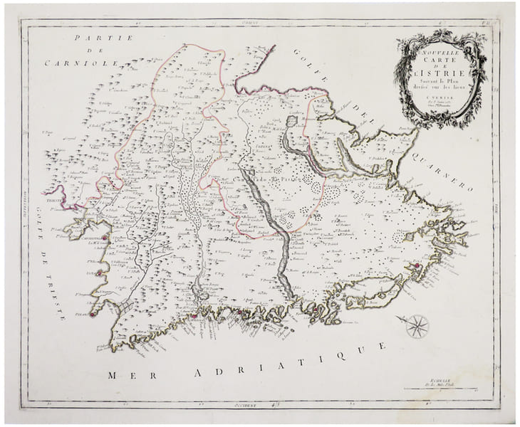  [CROATIE/ISTRIE] Nouvelle carte de l'Istrie.. SANTINI (Paolo).