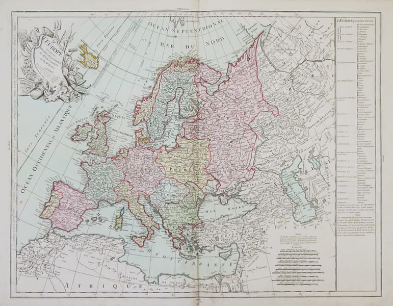  L'Europe suivant les nouvelles observations de Mr. de Cassini et de Mr. Haas.. DESNOS (Louis-Charles).