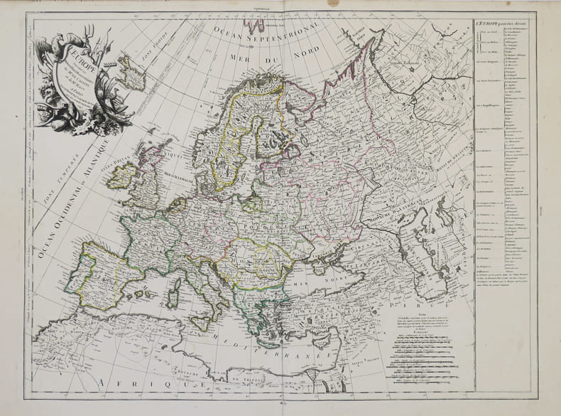  L'Europe suivant les nouvelles observations de Mr. de Cassini et de Mr. Hass.. LE ROUGE (Georges-Louis).