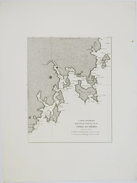  [TASMANIE] Carte g&eacute;n&eacute;rale de la partie sud-est de la terre de Di&eacute;men.. FREYCINET (Louis-Claude Desaulses de).