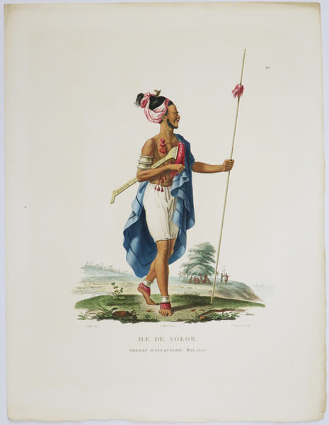  [INDON&Eacute;SIE/TIMOR] &Icirc;le de Solor. Soldat d'infanterie malaise.. FREYCINET (Louis-Claude Desaulses de).