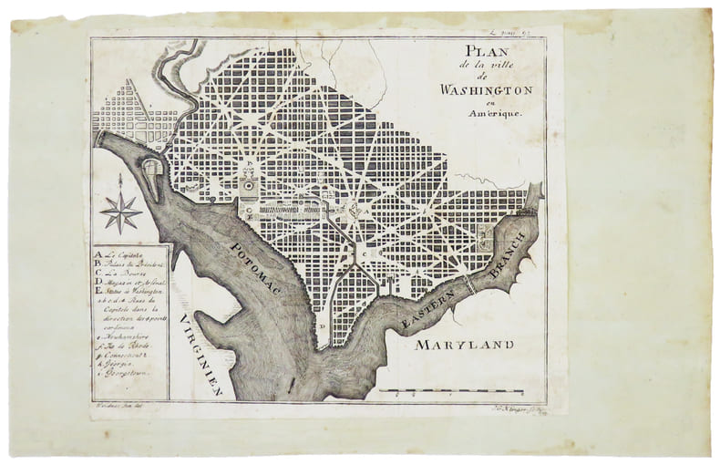  [WASHINGTON] Plan de la ville de Washington en Am&eacute;rique.. KLINGER (Johann Georg).