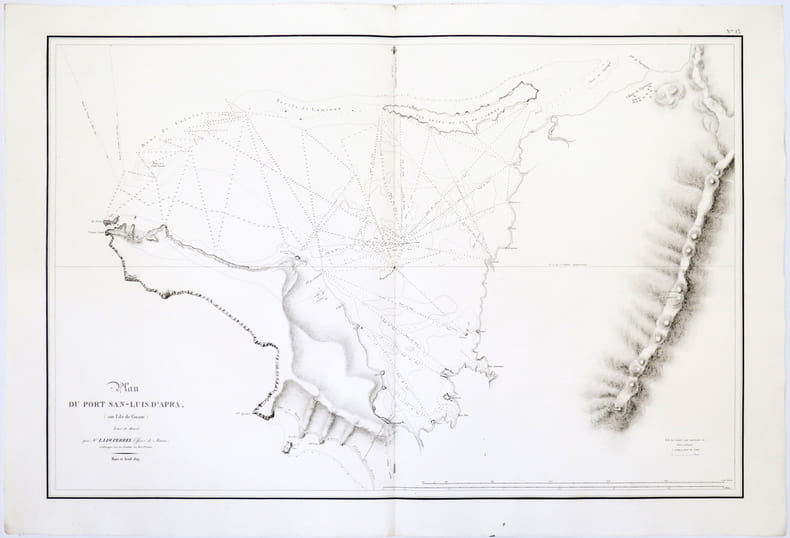  [GUAM] Plan du port San-Luis d'Apra (sur l'&icirc;le de Guam).. FREYCINET (Louis-Claude Desaulses de) & DUPERREY (Louis-Isidore).