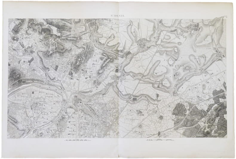  [SAINT-DENIS] Carte des environs de Versailles, dite des Chasses du Roi. S.t Denis. Feuille n&deg;3.. CHASSES DU ROI.