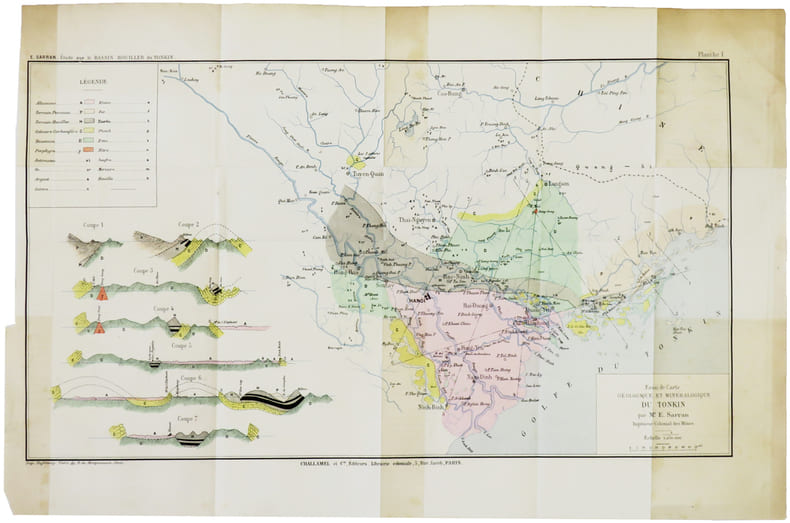  [G&Eacute;OLOGIE/TONKIN] Essai de carte g&eacute;ologique et min&eacute;ralogique du Tonkin. . SARRAN (&Eacute;mile).