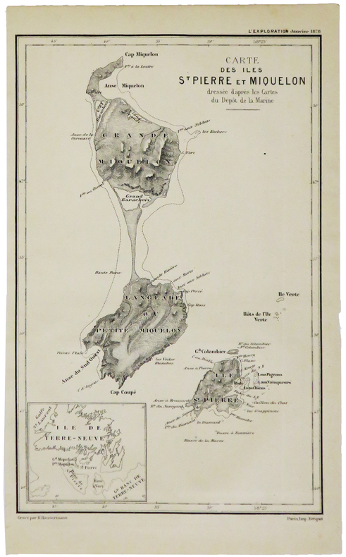  [SAINT-PIERRE-et-MIQUELON] Carte des îles St Pierre et Miquelon.. HAUSERMANN (Rémi).