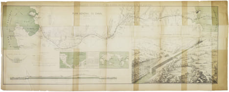  [CANAL de PANAMA] Plan général du canal. Janvier 1888.. COMPAGNIE UNIVERSELLE du CANAL INTEROCÉANIQUE de PANAMA.