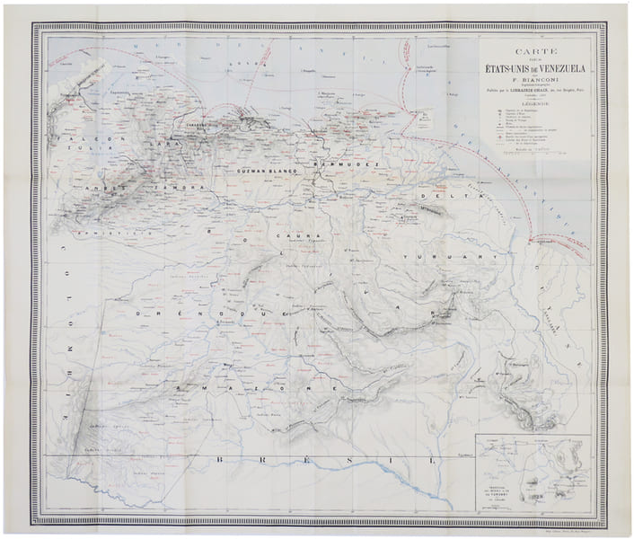  [VENEZUELA] Carte des &Eacute;tats-Unis de Venezuela. . BIANCONI (F.).