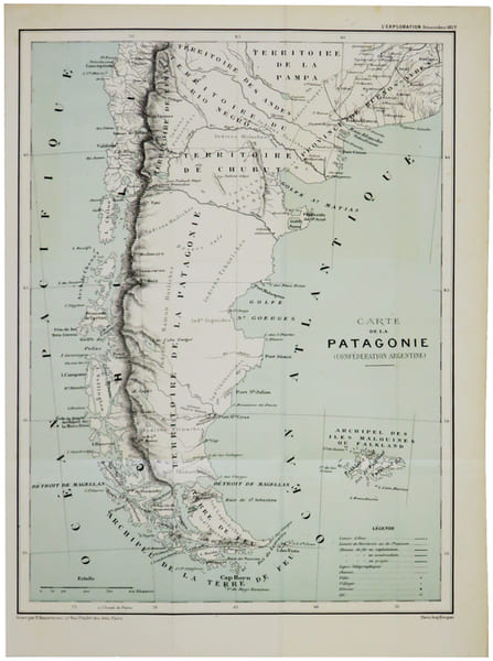  [PATAGONIE] Carte de la Patagonie (Conf&eacute;d&eacute;ration argentine). . HAUSERMANN (R&eacute;mi).