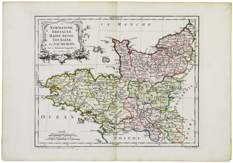  Normandie, Bretagne, Maine, Anjou, Touraine et Saumurois.. ROBERT de VAUGONDY (Didier).