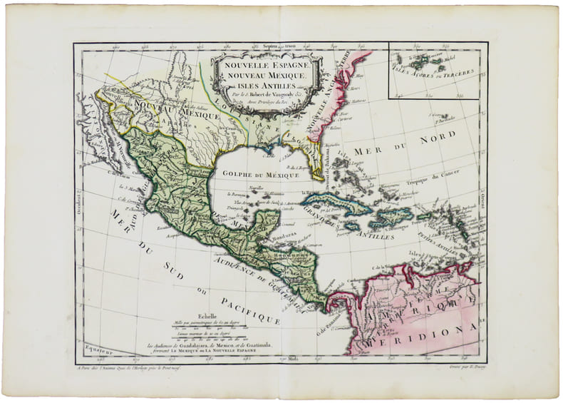  [MEXIQUE] Nouvelle Espagne, Nouveau Mexique, Isles Antilles.. ROBERT de VAUGONDY (Didier).