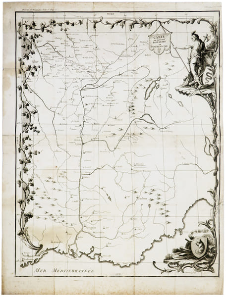  [BOURGOGNE] Carte de l'ancien royaume de Bourgogne.. MILLE (Antoine Etienne).