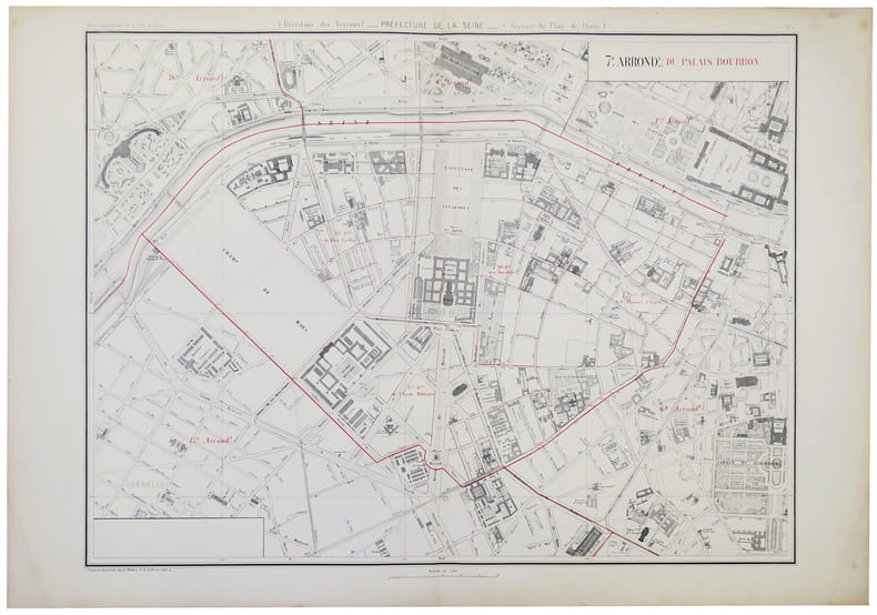  [PARIS 7&egrave;me arrondissement] 7.e arrond.t du Palais Bourbon.. ALPHAND (Jean-Charles Adolphe).