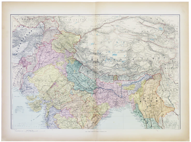 India and the adjacent parts of Beluchistan, Afghanistan, Turkestan, the Chinese empire, and Siam.. STANFORD (Edward).