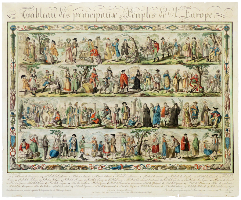  Tableau des principaux peuples de l'Europe.. GRASSET de SAINT-SAUVEUR (Jacques).