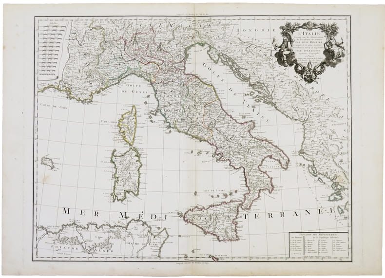  L'Italie dress&eacute;e sur les observations de l'Acad&eacute;mie des Sciences.. L'ISLE (Guillaume de).