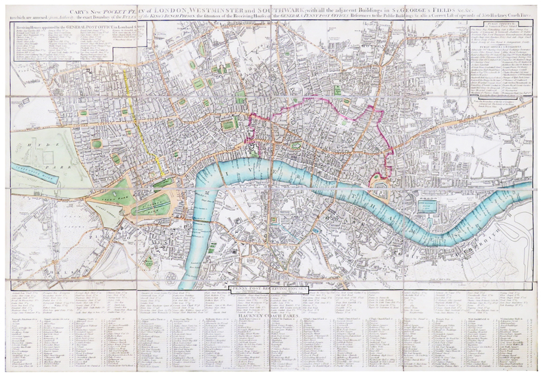  [LONDRES] Cary's new pocket plan of London, Westminster and Southwark; with all the adjacent buildings in St. George's Fields &c &c.. CARY (John).