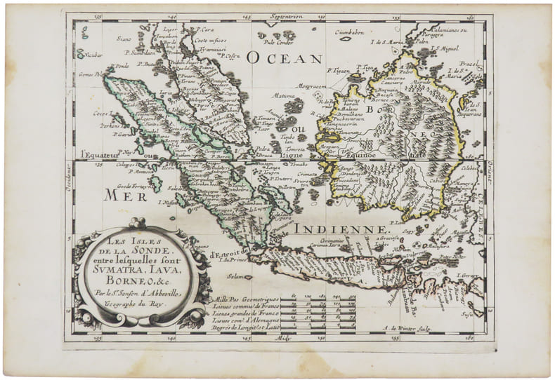  [SUMATRA/JAVA/BORN&Eacute;O] Les isles de la Sonde, entre lesquelles sont Sumatra, Java, Born&eacute;o, &c.. SANSON d'ABBEVILLE (Nicolas).