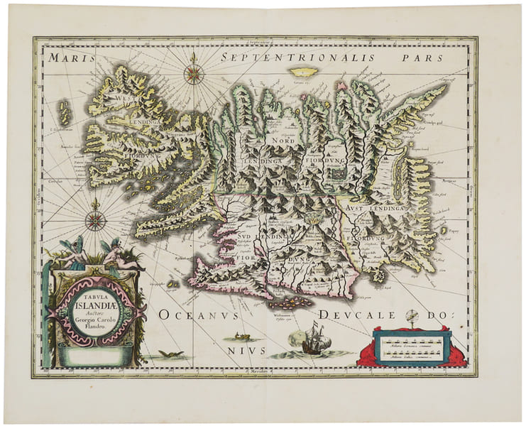  [ISLANDE] Tabula Islandi&aelig; Auctore Georgio Carolo Flandro.. HONDIUS (Jodocus).