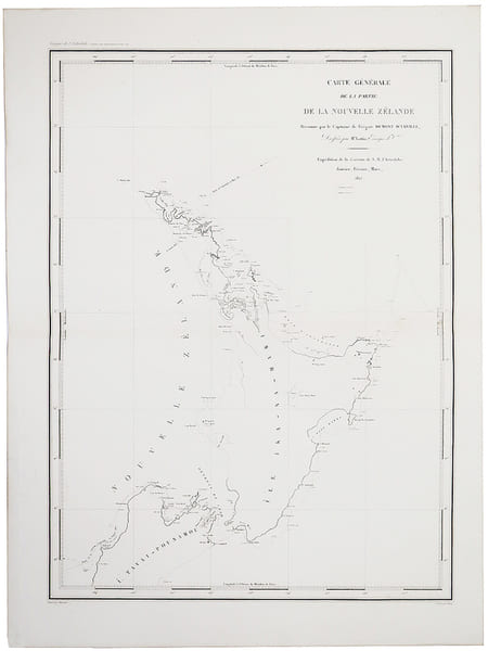  [NOUVELLE-Z&Eacute;LANDE] Carte g&eacute;n&eacute;rale de la partie de la Nouvelle Z&eacute;lande reconnue par le Capitaine de Fr&eacute;gate Dumont d'Urville, dress&eacute;e par M.r Lottin, ...