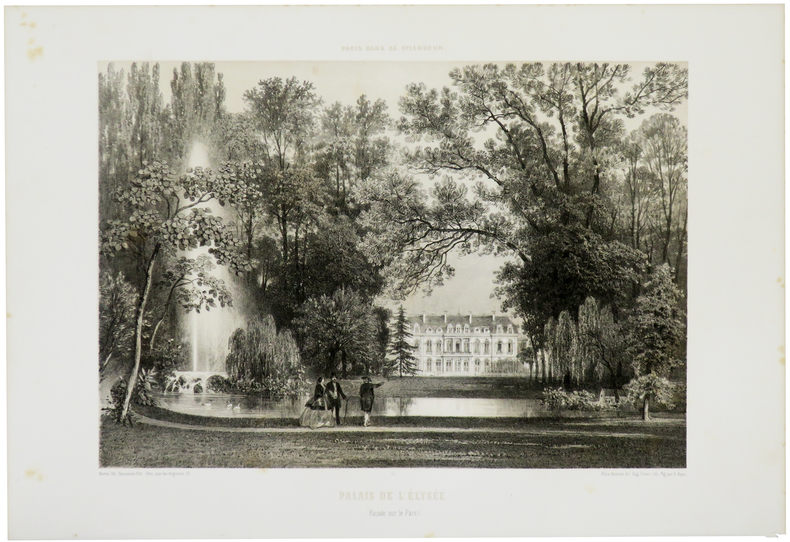  Palais de l'Élysée. (Façade sur le parc).. BENOIST (Félix).