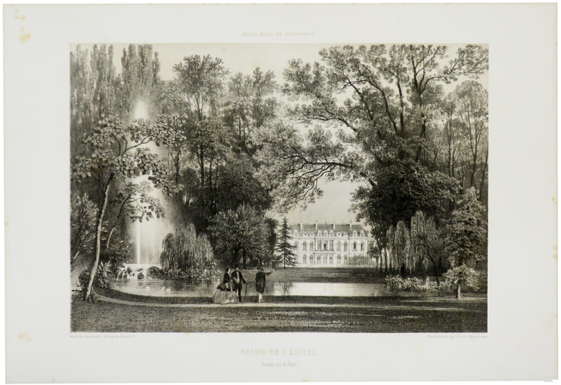  Palais de l'&Eacute;lys&eacute;e. (Fa&ccedil;ade sur le parc).. BENOIST (F&eacute;lix).
