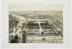  Palais et Jardin des Tuileries. Vue à vol d'oiseau, prise au dessus de la Place du Carrousel.. BENOIST (Félix).