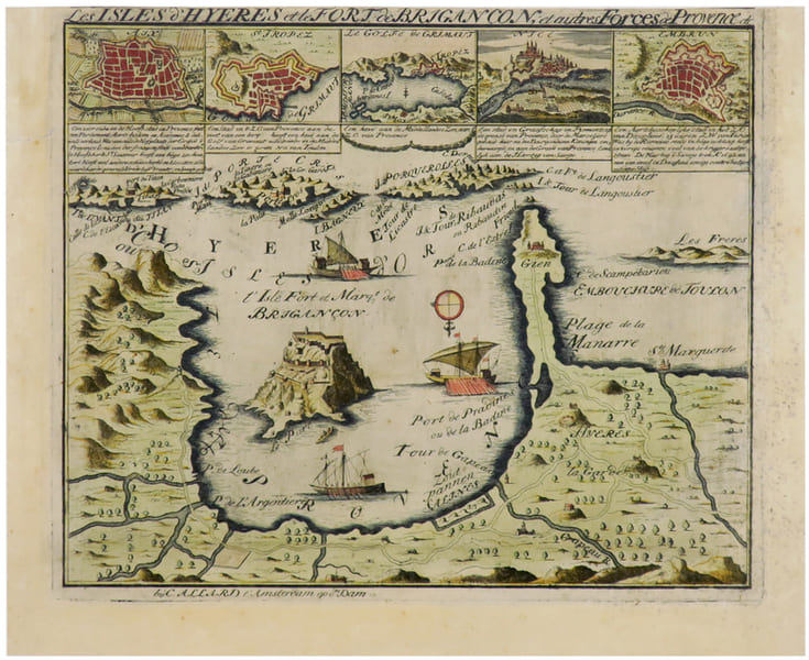  [&Icirc;LES d'HY&Egrave;RES/FORT de BR&Eacute;GAN&Ccedil;ON] Les isles d'Hy&egrave;res et le Fort de Br&eacute;gan&ccedil;on, et autres forces de Provence etc.. ALLARD (Carel).