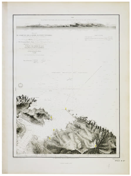  [PORT-VENDRES] Plan du port et de la rade de Port-Vendres (C&ocirc;tes du Roussillon, D&eacute;p.t des Pyr&eacute;n&eacute;es-Orientales).. D&Eacute;P&Ocirc;T-G&Eacute;N&Eacute;RAL DE LA MARINE.