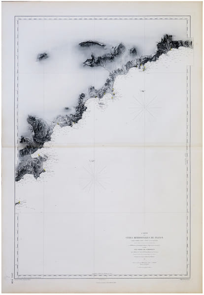  [VAR] Carte des c&ocirc;tes m&eacute;ridionales de France. Partie comprise entre S.t Tropez et la fronti&egrave;re.. D&Eacute;P&Ocirc;T des CARTES et PLANS de la MARINE.