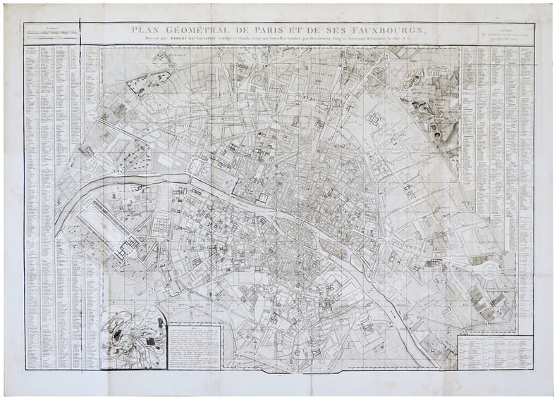  Plan g&eacute;om&eacute;tral de Paris et de ses fauxbourgs.. ROBERT DE VAUGONDY (Didier).