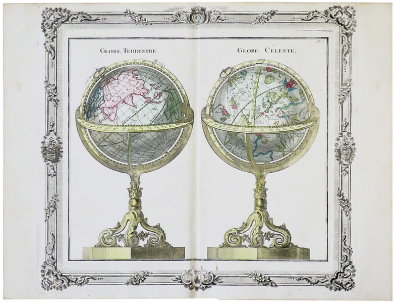  [GLOBES] Globe terrestre - Globe c&eacute;leste.. BRION de la TOUR (Louis).