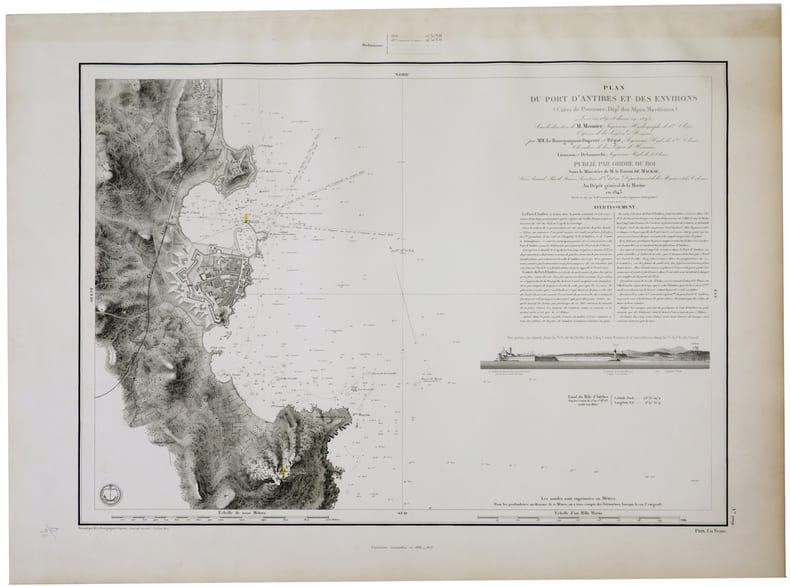  [ANTIBES] Plan du port d'Antibes et des environs (C&ocirc;tes de Provence, D&eacute;p.t des Alpes Maritimes).. D&Eacute;P&Ocirc;T G&Eacute;N&Eacute;RAL DE LA MARINE.