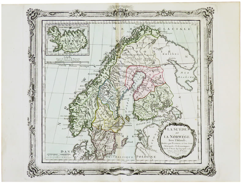  La Su&egrave;de et la Norw&egrave;ge avec l'Islande.. BRION de la TOUR (Louis).