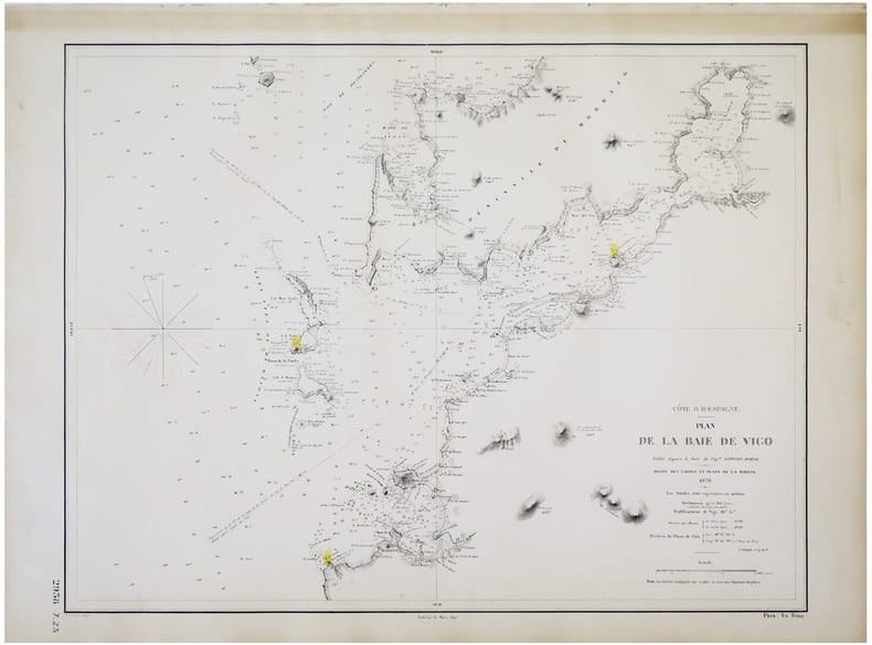  [VIGO] Plan de la baie de Vigo.. D&Eacute;P&Ocirc;T des CARTES et PLANS de la MARINE.